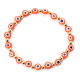 10Pcs Colorful Eyes Charm Bracelets Resin Beads Elastic Jewelry