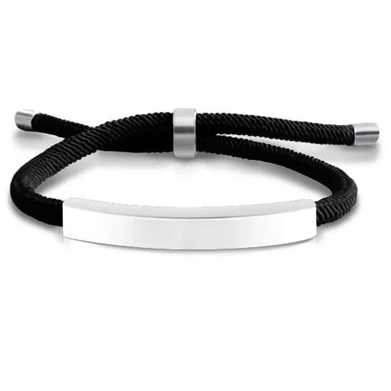 Stainless Steel Bracelet Blank For Engrave Metal ID Plate Bracelets