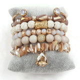 Boho 6pc Beaded Stack Bracelet Set For Women