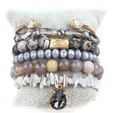 Boho 6pc Beaded Stack Bracelet Set For Women