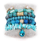 Boho 6pc Beaded Stack Bracelet Set For Women