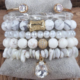 Boho 6pc Beaded Stack Bracelet Set For Women