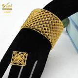24K Dubai Woman Bracelet Tassels Cuff with Ring Bridal Bangles