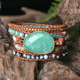 Fancy Wrap Bracelets Natural Stone Beaded 5X Statement Bohemian Jewelry