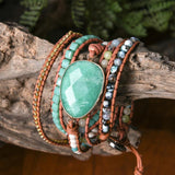 Fancy Wrap Bracelets Natural Stone Beaded 5X Statement Bohemian Jewelry