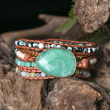 Fancy Wrap Bracelets Natural Stone Beaded 5X Statement Bohemian Jewelry