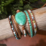 Fancy Wrap Bracelets Natural Stone Beaded 5X Statement Bohemian Jewelry
