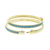 Turquoise Stone Rhinestone Bracelet Cuff for Women