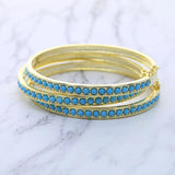 Turquoise Stone Rhinestone Bracelet Cuff for Women