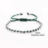 Stainless Steel Beads Skull Macrame Bracelet Set