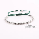 Stainless Steel Beads Skull Macrame Bracelet Set