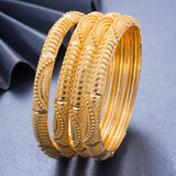 4Pcs/lot 24K Dubai Bracelet Bangles For women Wife African Bridal Wedding