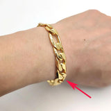 Men's Italian Link Bracelet 24K Plated 8.46in 12mm Thick Chain