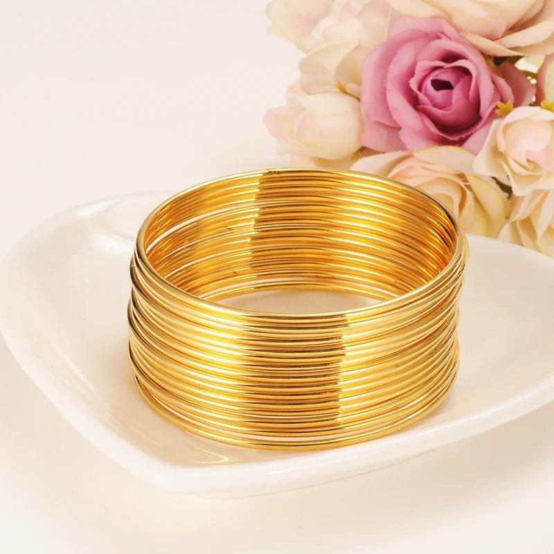 Womens Solid Jewelry Filled Lady Smooth Oval Bangle Accessories