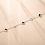 Four Leaf Clover Bracelet Zircon Silver Jewelry for Women