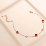 Four Leaf Clover Bracelet Zircon Silver Jewelry for Women