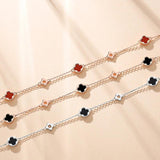 Four Leaf Clover Bracelet Zircon Silver Jewelry for Women