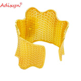Big Flower Design Bangles for Women 24k African Jewelry Dubai Cuff Bracelet