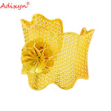 Big Flower Design Bangles for Women 24k African Jewelry Dubai Cuff Bracelet