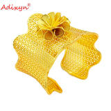 Big Flower Design Bangles for Women 24k African Jewelry Dubai Cuff Bracelet