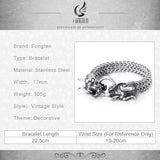 Hiphop Dragon Mesh Chain Bracelet Stainless Steel