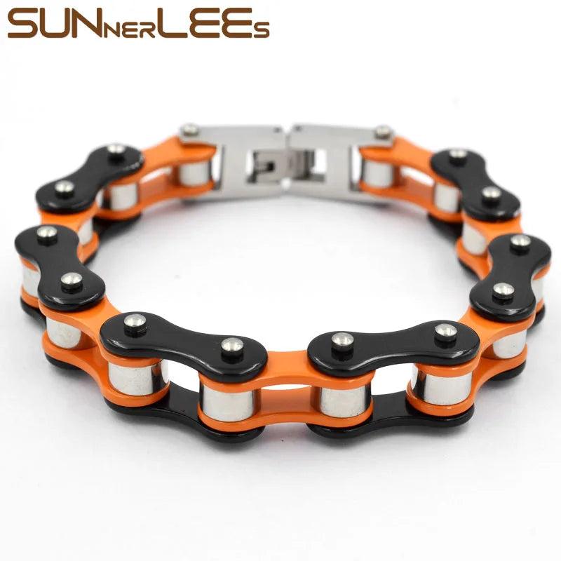 316L Stainless Steel Biker Chain Bracelet for Men BC03