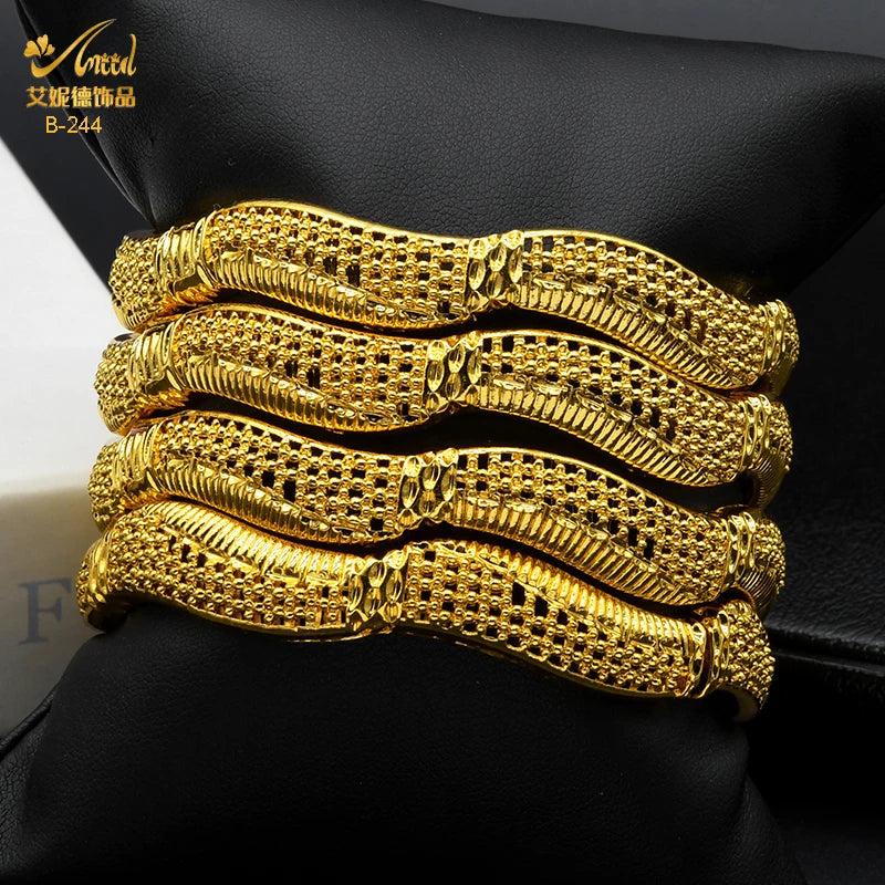 African Wedding Bangle Bracelet Arabic Charm Plated Bangle Bracelets