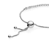 925 Silver Crystal Tennis Bracelet Adjustable Chain Jewelry Birthday Gift
