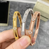 Donia Four-Leaf Flower Zircon Ladies Bracelet