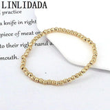 10Pcs Brass 18K Plated Bead Chain Bracelet Party Jewelry