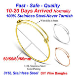 20pcs Stainless Steel DIY Charm Bangle Bracelet