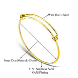 20pcs Stainless Steel DIY Charm Bangle Bracelet