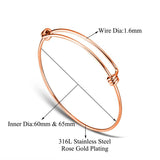 20pcs Stainless Steel DIY Charm Bangle Bracelet