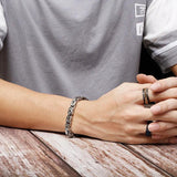 Fongten Gothic Style Men Bracelet Stainless Steel Punk Chain Bracelets