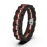 Stainless Steel Wood Men Bracelet Casual Jewelry Gift