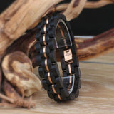 Stainless Steel Wood Men Bracelet Casual Jewelry Gift