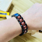 Stainless Steel Wood Men Bracelet Casual Jewelry Gift