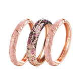 3 Pcs Cloisonne Enamel Women's Bangles Hand Bracelets