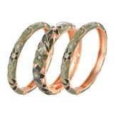 3 Pcs Cloisonne Enamel Women's Bangles Hand Bracelets