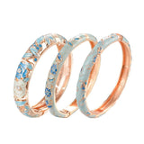 3 Pcs Cloisonne Enamel Women's Bangles Hand Bracelets