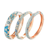 3 Pcs Cloisonne Enamel Women's Bangles Hand Bracelets