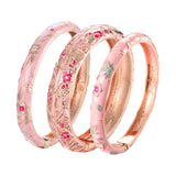 3 Pcs Cloisonne Enamel Women's Bangles Hand Bracelets