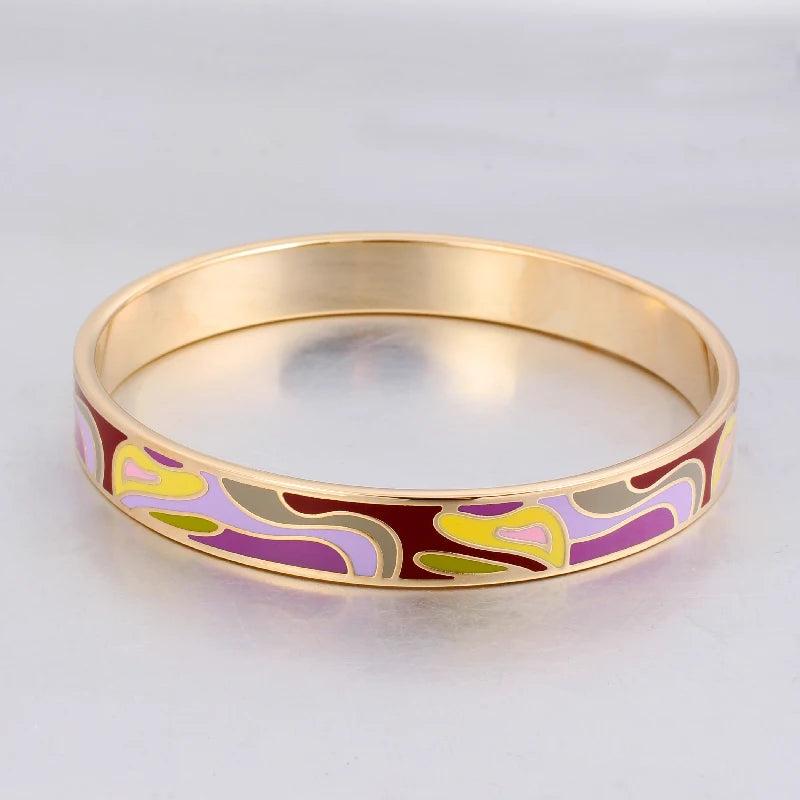 Vintage Stainless Steel Enamel Bracelet for Women