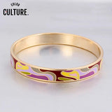 Vintage Stainless Steel Enamel Bracelet for Women