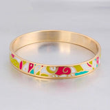Vintage Stainless Steel Enamel Bracelet for Women