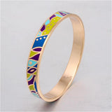 Vintage Stainless Steel Enamel Bracelet for Women