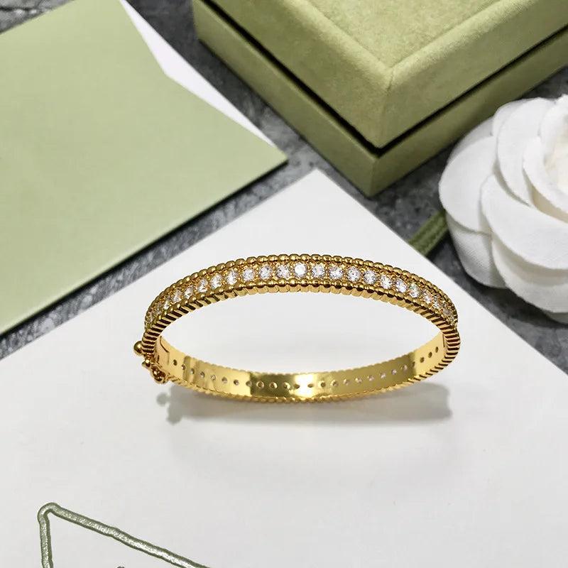 Shine Clover Style CZ Copper Bangle for Women
