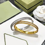 Shine Clover Style CZ Copper Bangle for Women