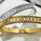 Shine Clover Style CZ Copper Bangle for Women
