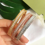 Shine Clover Style CZ Copper Bangle for Women